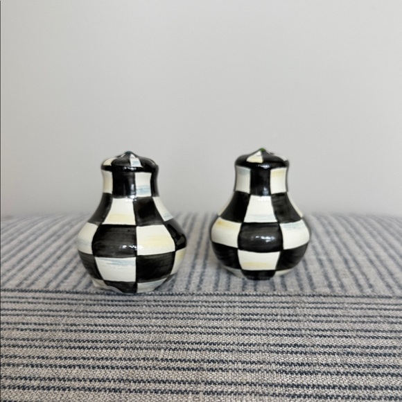 MacKenzie-Childs Courtly Check salt and pepper shakers-New - Picture 1 of 4